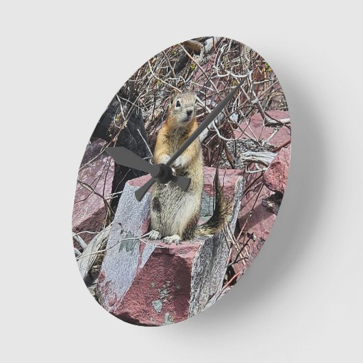 Horloge Ronde Amical Chipmunk (Angle)