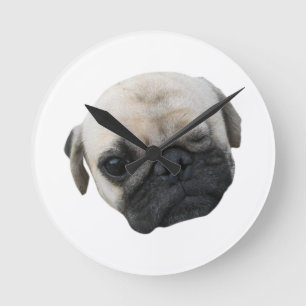 Horloge Ronde Amie de chien de Carlin mignonne ... か わ い 