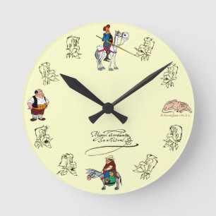 Horloge Ronde Amis et croquis de DON DON QUICHOTTE, par