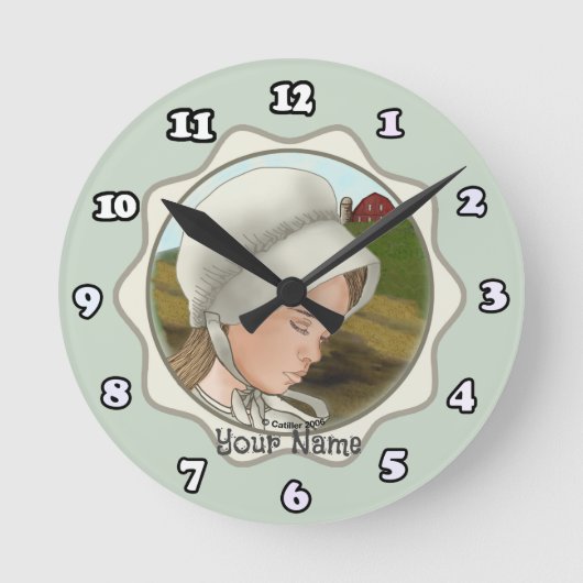 Horloge Ronde Amish Girl Bonnet (Recto)