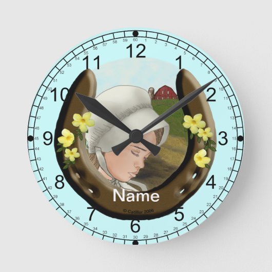 Horloge Ronde Amish Horseshoe Girl (Recto)