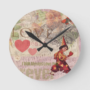 Horloge Ronde Amour Coeur coeur amour amour amour amour Valentin