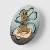 Horloge Ronde Amour des chiots (Angle)