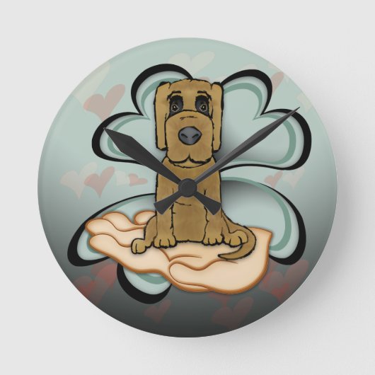 Horloge Ronde Amour des chiots (Recto)
