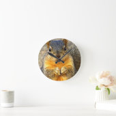 Horloge Ronde Amour des écureuils_ (Maison)