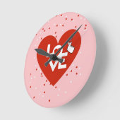 Horloge Ronde Amour Heureuse Sainte-Valentin (Angle)