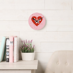Horloge Ronde Amour Heureuse Sainte-Valentin