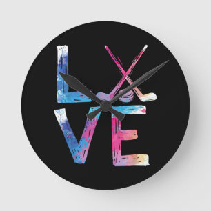 Horloge Ronde Amour Hockey sur glace filles Dons de hockey femme