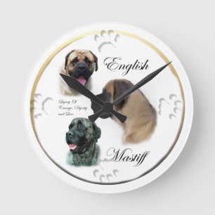 Horloge Ronde Amoureux anglais du Mastiff