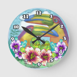 Horloge Ronde Amoureux de Toucan