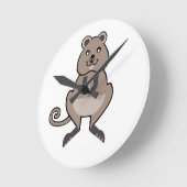 Horloge Ronde Amoureux des animaux - Cool Aussie QUOKKA - Marsup (Angle)