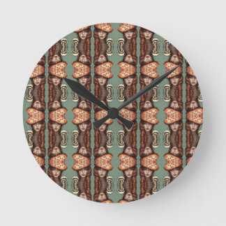 Horloge Ronde amoureux des champignons fantaisistes tripants