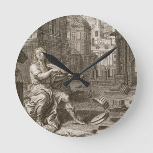 Horloge Ronde Amphion construit les murs de Thebes par la
