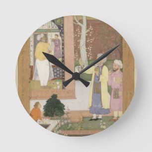 Horloge Ronde An artist decorating the interior of a garden pavi