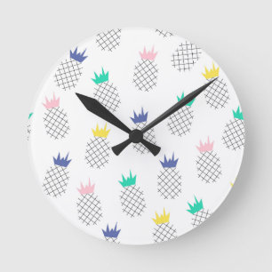 Horloge Ronde Ananas abstraits
