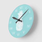 Horloge Ronde ananas blanc (Angle)