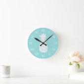 Horloge Ronde ananas blanc (Maison)