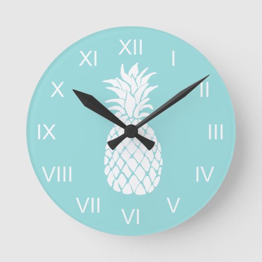 Horloge Ronde ananas blanc (Recto)