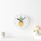 Horloge Ronde Ananas Hawaiin jaune (Maison)