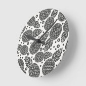 Horloge Ronde Ananas monochromes (Angle)