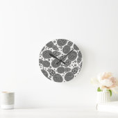 Horloge Ronde Ananas monochromes (Maison)
