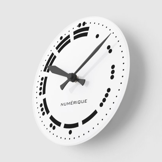 Horloge Ronde Ancien Noir Blanc Maya Numéros Vector Art (Angle)