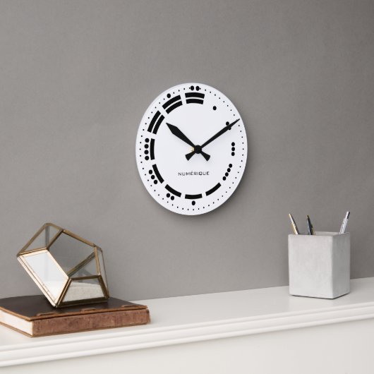 Horloge Ronde Ancien Noir Blanc Maya Numéros Vector Art (Bureau)