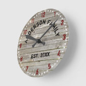 Horloge Ronde Ancien Weathered Barn Wood Custom (Angle)