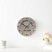 Horloge Ronde Ancien Weathered Barn Wood Custom (Maison)