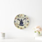 Horloge Ronde Ancienne carte marine/voilier/ancre/roue silhouett (Maison)