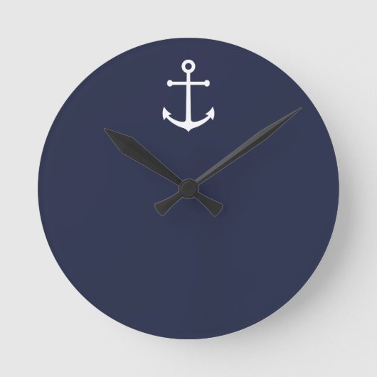 Horloge Ronde Ancre bleue marine (Recto)