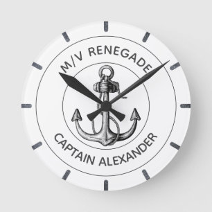 Horloge Ronde Ancre nautique - Personnalisation de l'alimentatio