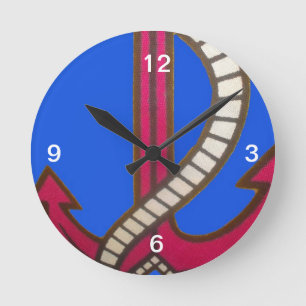 Horloge Ronde Ancre rouge