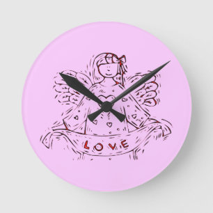 Horloge Ronde Ange d'amour