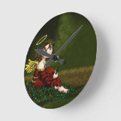 Horloge Ronde Ange de houx (Angle)