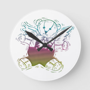 Horloge Ronde Ange de l'ours en peluche