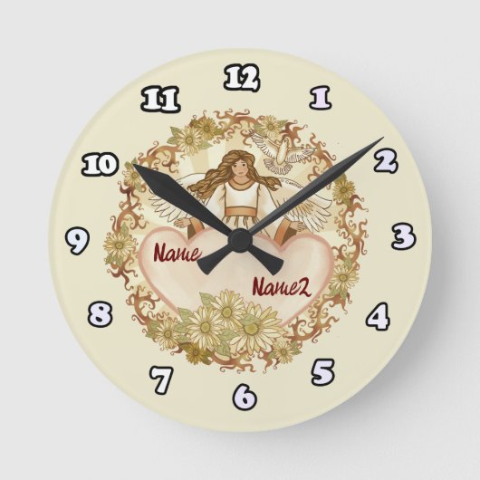Horloge Ronde Ange de Véritable Amour (Recto)