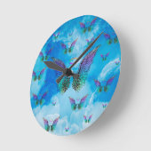 Horloge Ronde Ange des ailes et nuages (Angle)