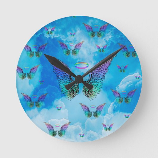 Horloge Ronde Ange des ailes et nuages (Recto)