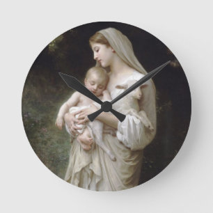 Horloge Ronde Ange et bébé Jésus