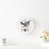 Horloge Ronde Animal familier de café mon chien (Maison)