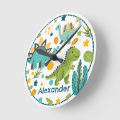 Horloge Ronde Animal Jurassique T Rex Dinosaur (Angle)