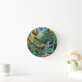 Horloge Ronde Animals living together throw pillow (Maison)