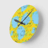 Horloge Ronde Animaux jouant bébé motif arrière - plan (Angle)