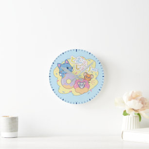 Horloge Ronde Anime Donut délice avec Tom, Jerry et Tuffy