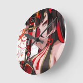 Horloge Ronde Anime fille Samurai (Angle)