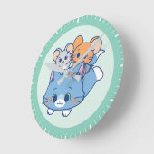 Horloge Ronde Anime Tom, Jerry et Tuffy (Angle)