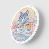 Horloge Ronde Anime Tom, Jerry et Tuffy Dessert Parlor (Angle)