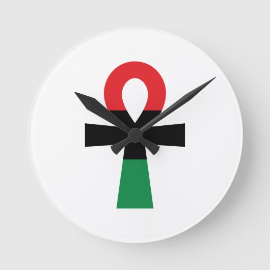 Horloge Ronde Ankh rouge, noir et vert (Recto)