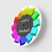 Horloge Ronde Anneau de cubes (Angle)